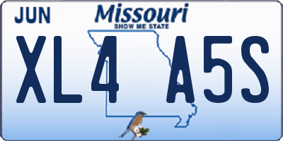MO license plate XL4A5S