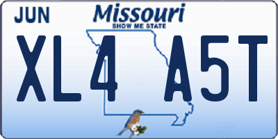 MO license plate XL4A5T