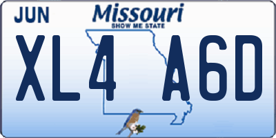 MO license plate XL4A6D