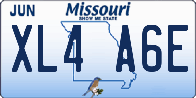 MO license plate XL4A6E