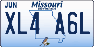 MO license plate XL4A6L