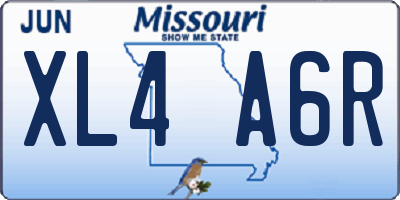 MO license plate XL4A6R