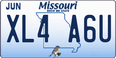 MO license plate XL4A6U