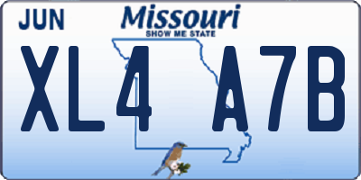 MO license plate XL4A7B