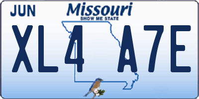 MO license plate XL4A7E