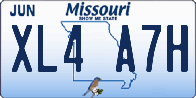 MO license plate XL4A7H