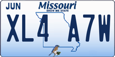 MO license plate XL4A7W