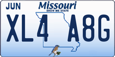 MO license plate XL4A8G