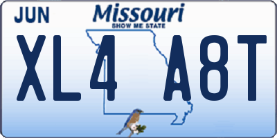 MO license plate XL4A8T
