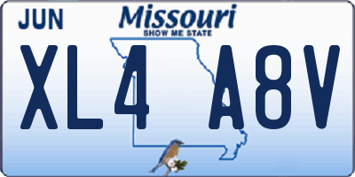 MO license plate XL4A8V