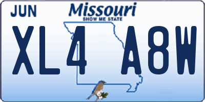 MO license plate XL4A8W