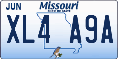 MO license plate XL4A9A