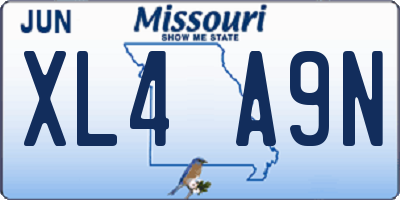 MO license plate XL4A9N