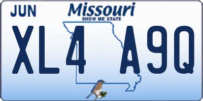 MO license plate XL4A9Q