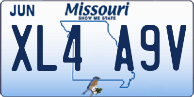 MO license plate XL4A9V