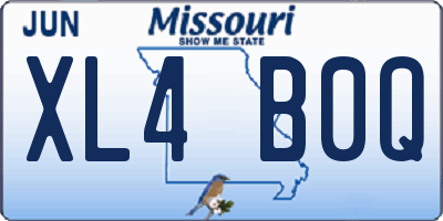 MO license plate XL4B0Q