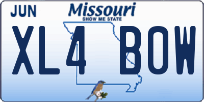 MO license plate XL4B0W