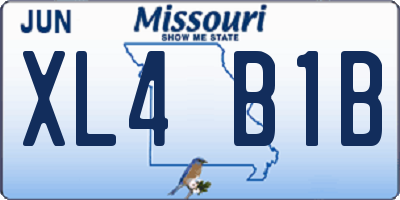 MO license plate XL4B1B