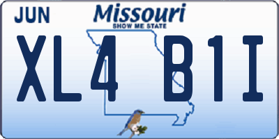 MO license plate XL4B1I