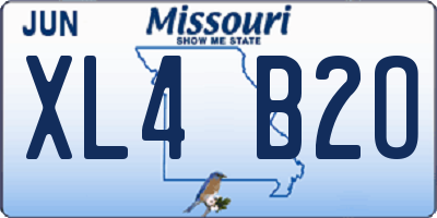 MO license plate XL4B2O