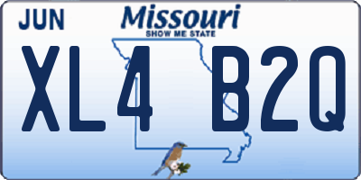 MO license plate XL4B2Q