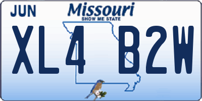 MO license plate XL4B2W