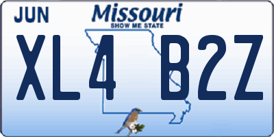 MO license plate XL4B2Z