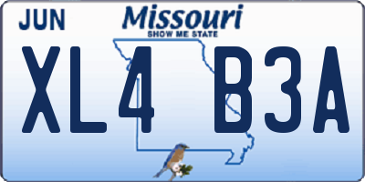 MO license plate XL4B3A