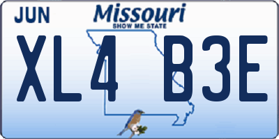 MO license plate XL4B3E