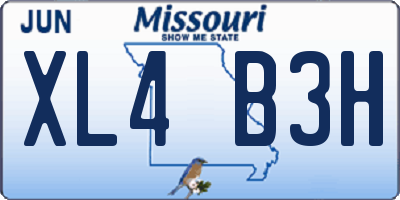 MO license plate XL4B3H