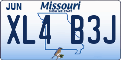 MO license plate XL4B3J