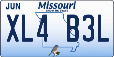 MO license plate XL4B3L