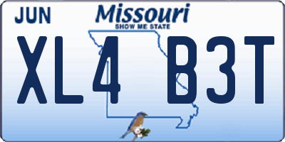 MO license plate XL4B3T