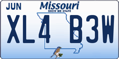 MO license plate XL4B3W