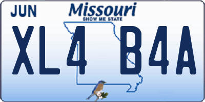 MO license plate XL4B4A