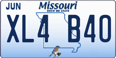 MO license plate XL4B4O