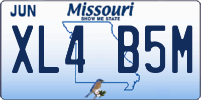 MO license plate XL4B5M