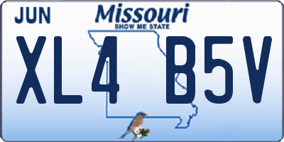 MO license plate XL4B5V