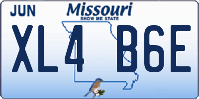 MO license plate XL4B6E