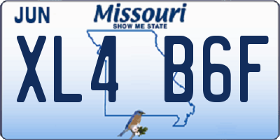 MO license plate XL4B6F
