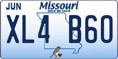 MO license plate XL4B6O