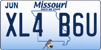 MO license plate XL4B6U