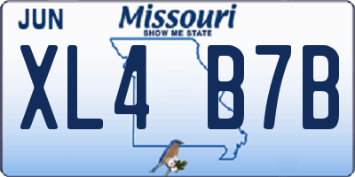 MO license plate XL4B7B
