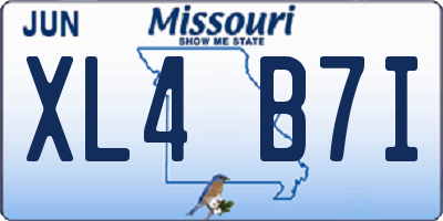 MO license plate XL4B7I