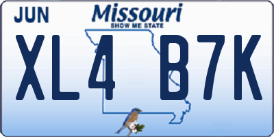 MO license plate XL4B7K