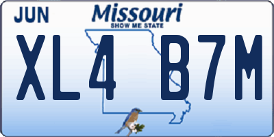 MO license plate XL4B7M
