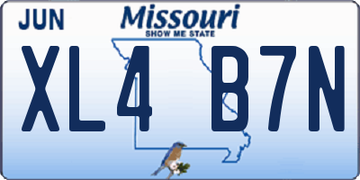 MO license plate XL4B7N