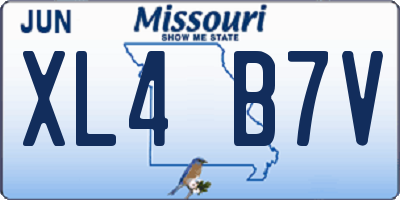 MO license plate XL4B7V