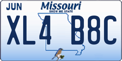 MO license plate XL4B8C