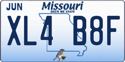MO license plate XL4B8F